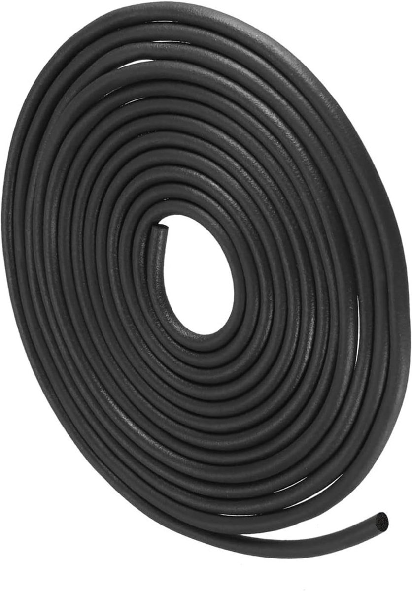 Foam rubber weerbestendige afdichtstrips 6mm diameter x 8m lengte - EPDM rubber rond voor deurreparatie en isolatie