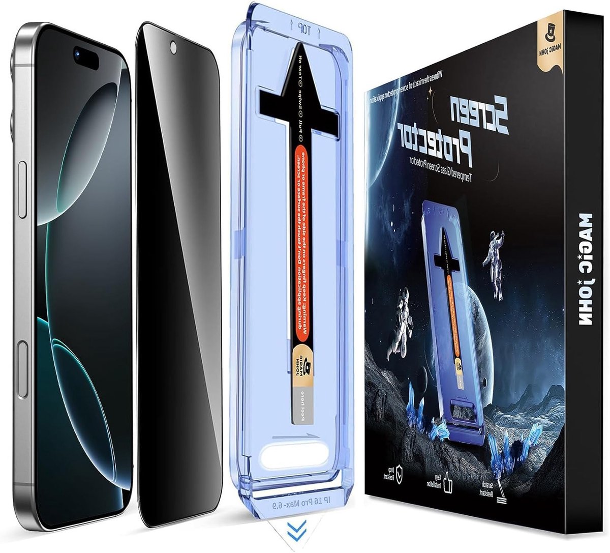 Privacy Screen Bescherming voor iPhone 16 Pro Max - 2 Stuks, 9H Hardheid, Antivries, Eenvoudige Installatie en Stofverwijdering