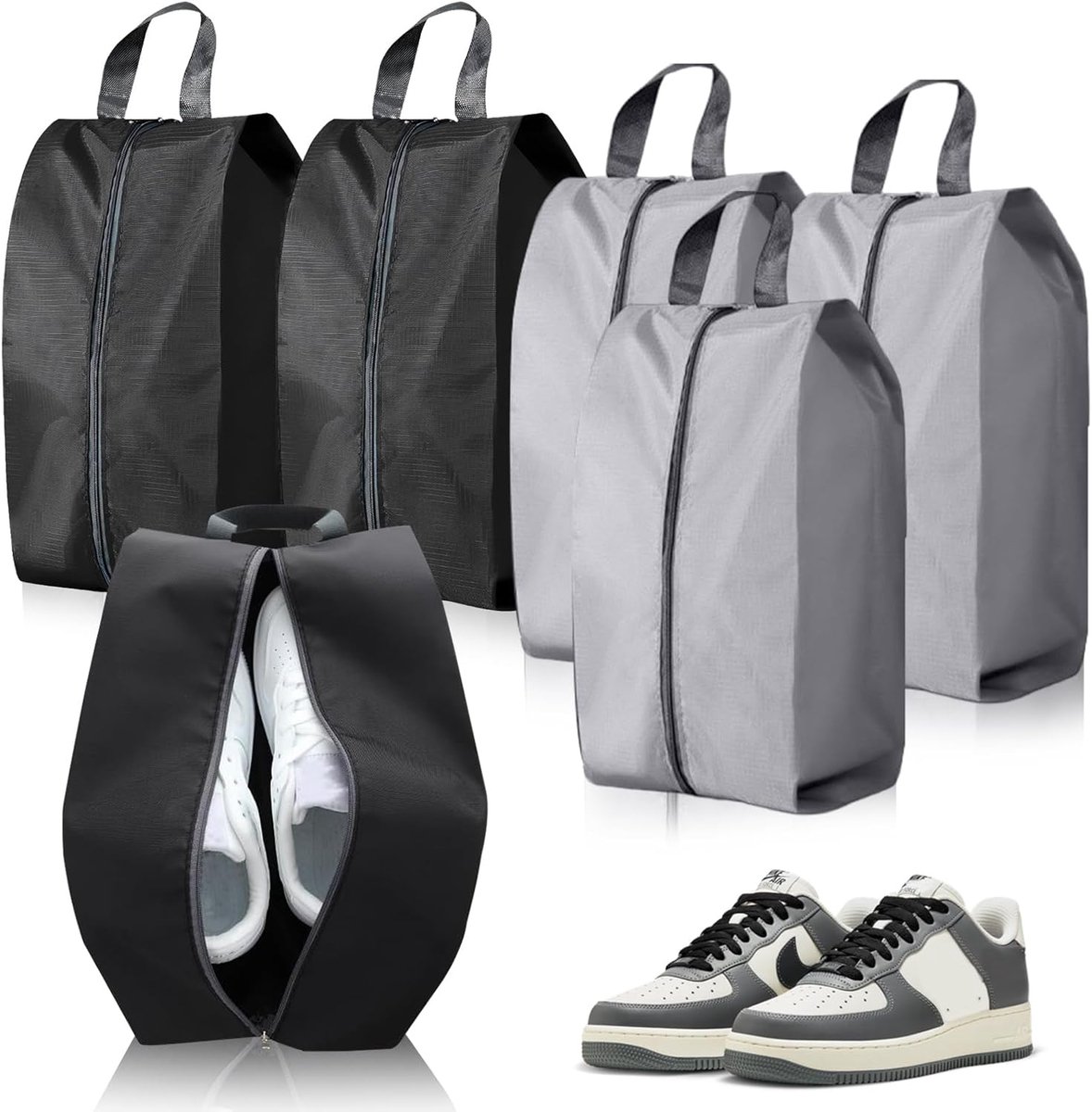 Twenty Two 6 stuks waterdichte reis schoenen opbergzakken | stofvrije opbergzak voor schoenen | van oxford-stof met dubbele ritsen | reisaccessoires | 39x19cm | ruime capaciteit