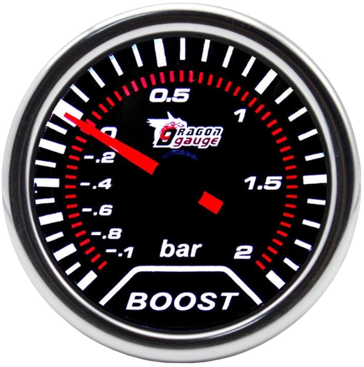 Dailygoods - Dailygoody - Turbo Boost Meter - Universele Turbo Impuls Meter - 52mm - Witte Verlichting - Auto Accessoire - Voor Auto's - Met Verlichting