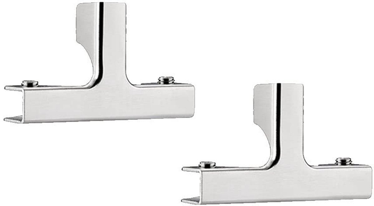 Dailygoods - Set van 2 Roestvrijstalen Glazen Klemmen voor Bevestiging
