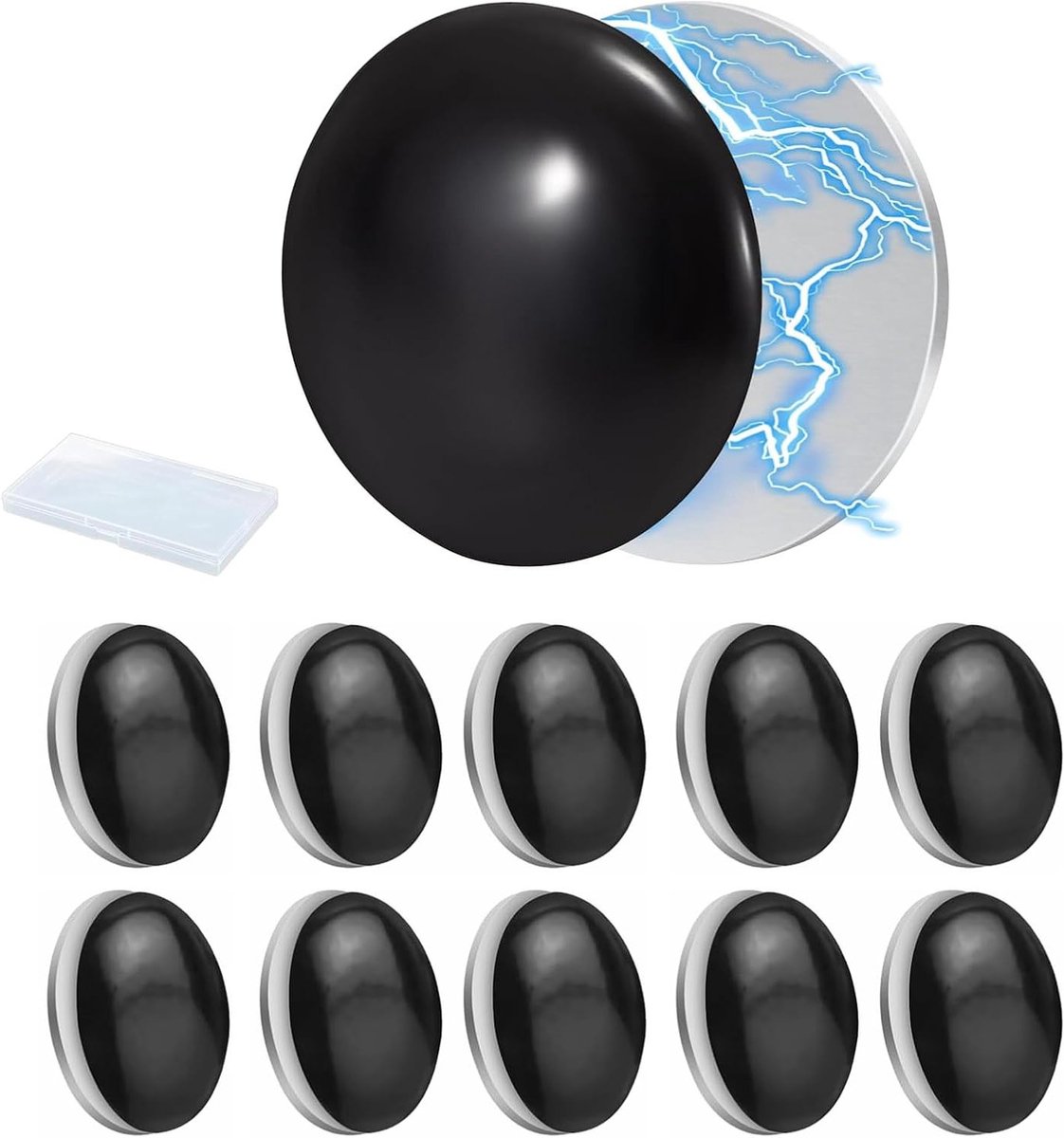 Ronde Magnetische Gewichten voor Douchegordijnen en Tafelkleden - 10 Paar, 4 cm, Zwart, Ideaal voor Stabiliteit en Decoratie