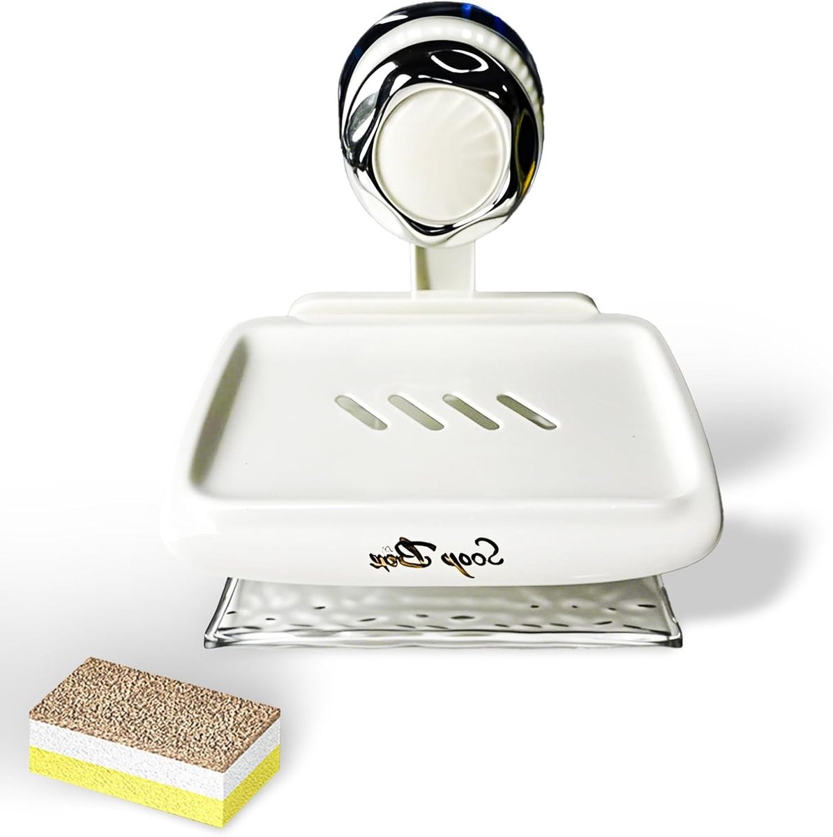 Praktische zeepdispenser en zeepbakje voor een georganiseerde badkamer en keuken