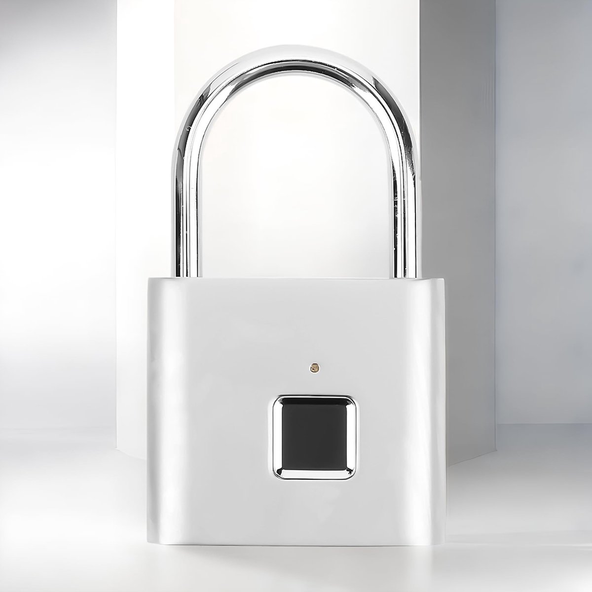Dailygoods - Dailygoody - Slimme Vingerafdruk Hangslot - Duurzaam Elektronisch Sleutelloos Slot voor Fiets, Rugzak en Bagage (Zilver)