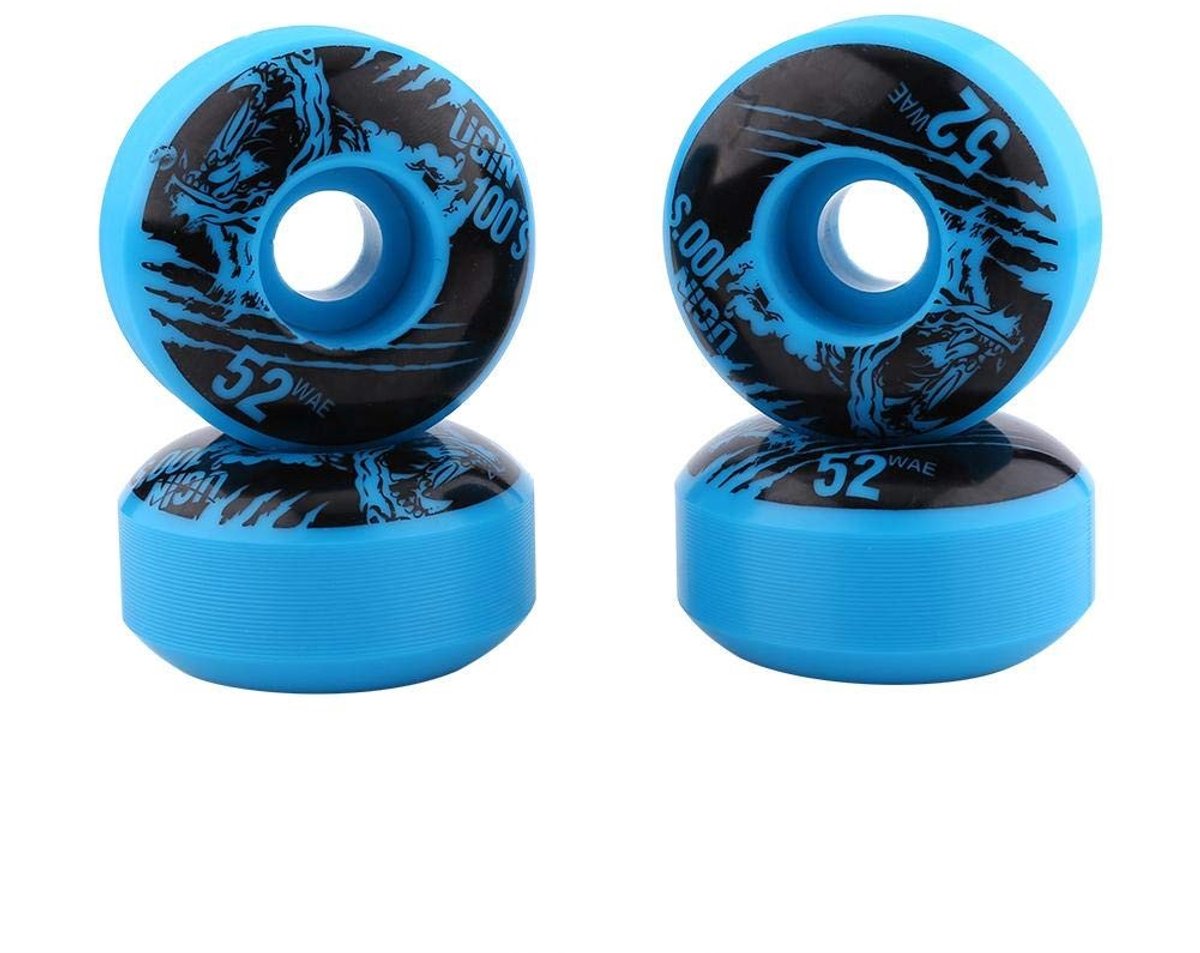 Dailygoods - Dailygoody - Skateboard Wielen - Hoog Elastisch PU - Duurzaam en Stevig - Blauw - Geschikt voor Basis Skateboarden - 52mm x 30mm