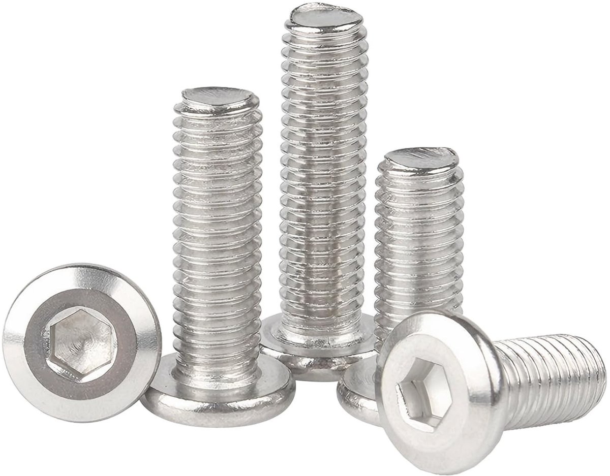 Dailygoods - Cosensi - Dailygoody - Binnenzeskantschroeven - Meubelverbindingsschroeven - Roestvrijstaal - Platte kopschroeven - M6 x 25 mm - 20 stuks