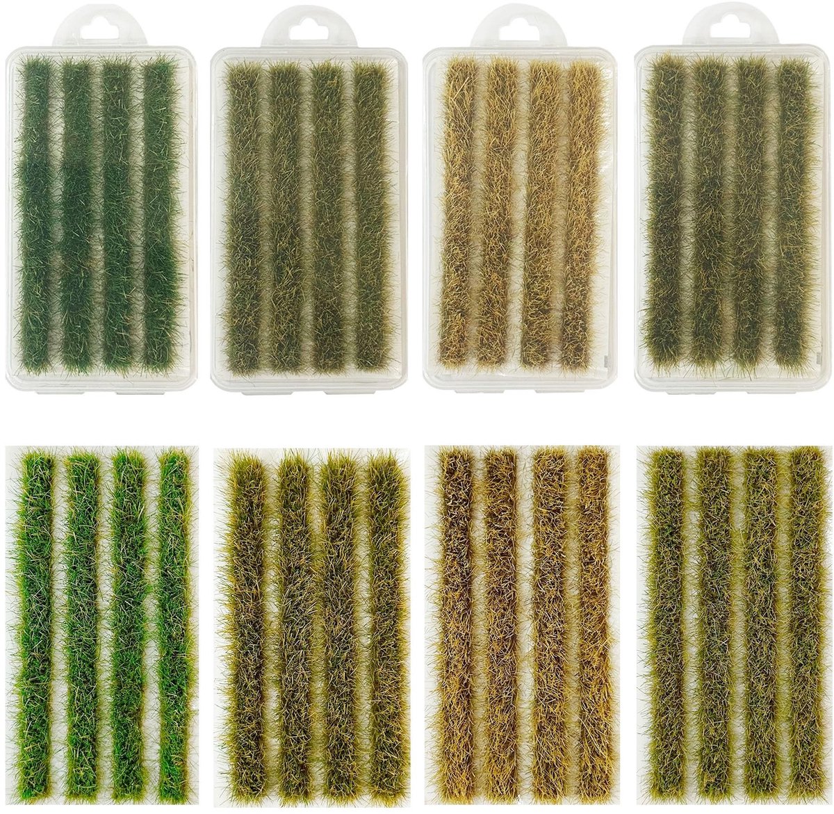 Dailygoods - Dailygoody - Reisfeld Grass Tufts - Terrain modelkit - Statisch gras voor miniatuurlandschappen - Stijl 4 - Geschikt voor binnen en buiten - 1...