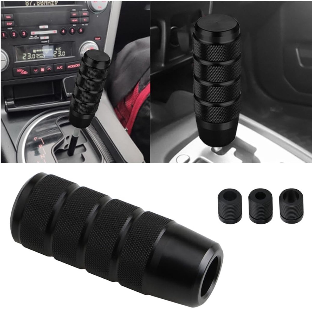 Dailygoods - Dailygoody - Versnellingspook van Aluminiumlegering - Universele Pookknop - Stijlvol Accessoire - Zwart - Verbeterde Grip - Geschikt voor Auto's