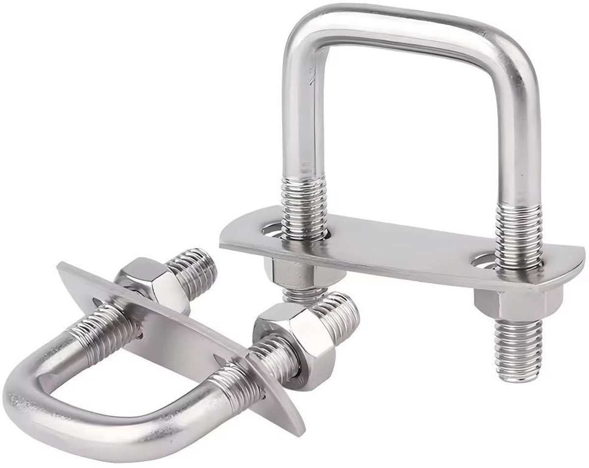 Dailygoods - Dailygoody - M6 U-bouten - roestvrij staal - 20 mm binnenbreedte - stevig en duurzaam - bevestigingsmateriaal - 2 stuks - geschikt voor verschill
