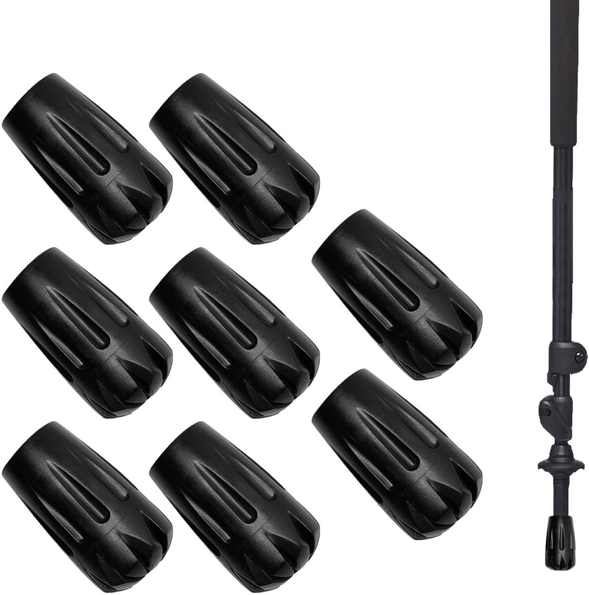 Dailygoods - Rubber Buffers voor Nordic Walking Stokken, 8 Stuks