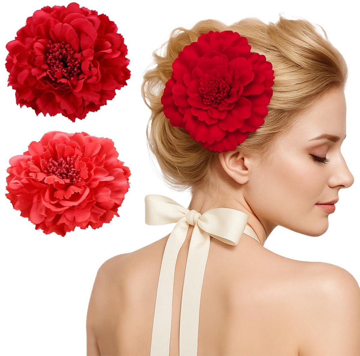 Dailygoods - 2 Stuks Bloemenbroches voor Haaraccessoires