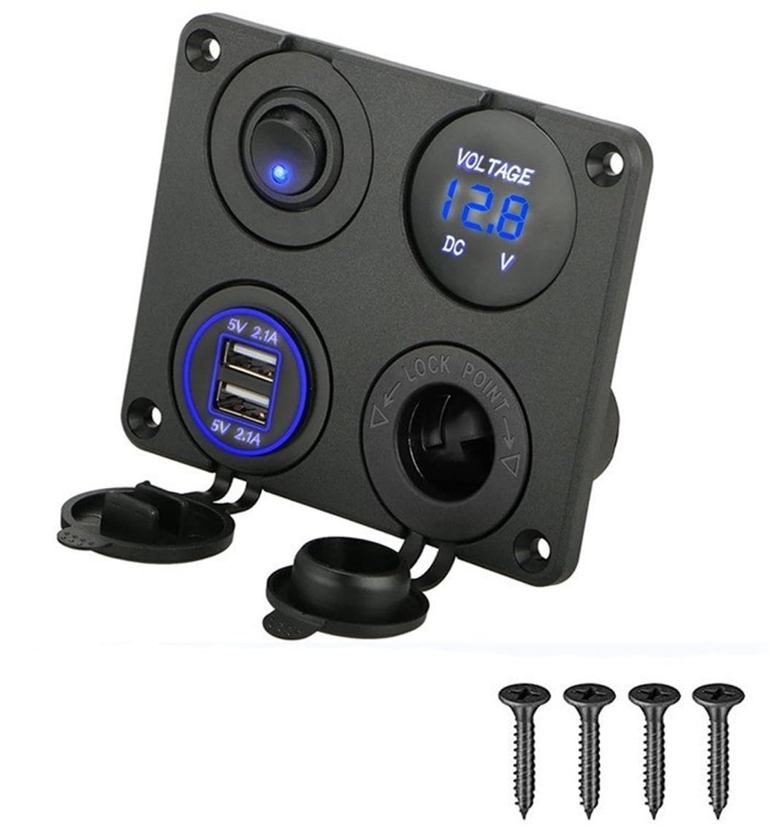 Dailygoods - 4-in-1 Auto-Jacht Schakelpaneel met USB Oplaadpoorten