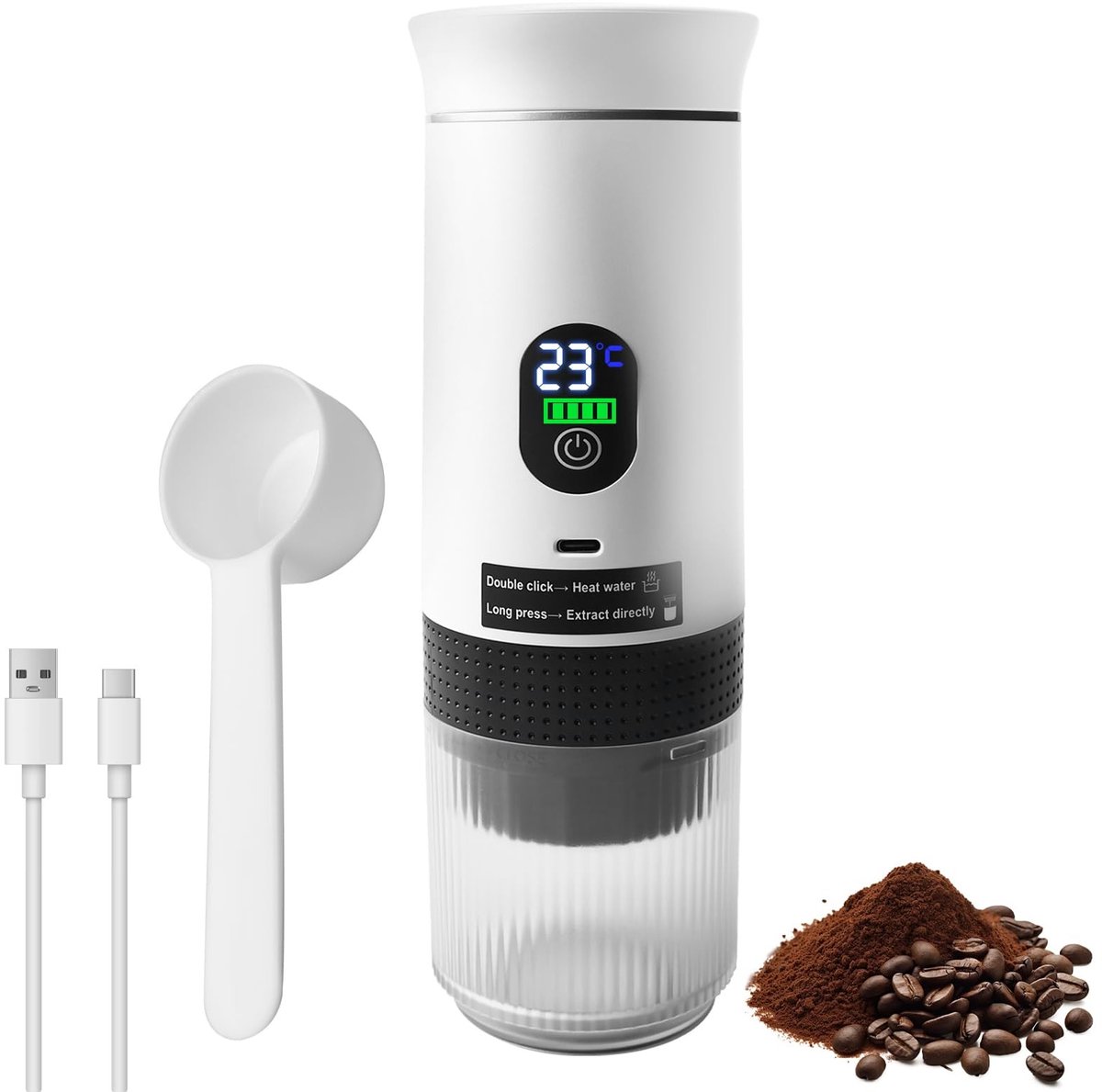 Dailygoods - Draagbare 3-in-1 Espressomachine met Accu en Digitaal Display