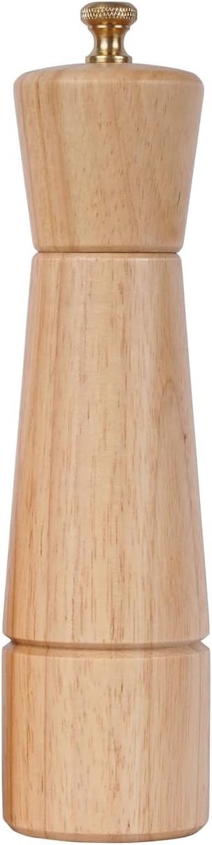 Verstelbare Pepermolen van RVS met Rubberhout, 22 cm Hoog, Perfect voor Keuken en Tafels