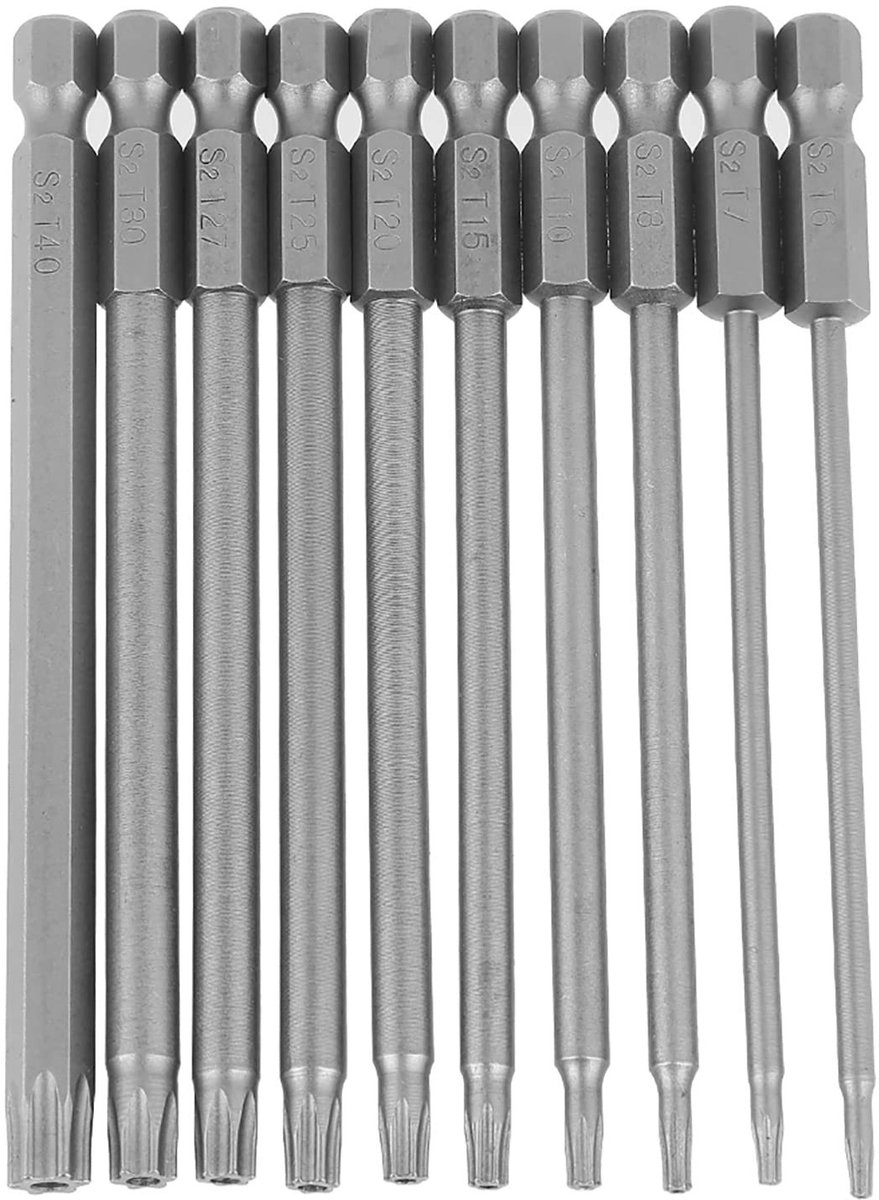 Dailygoods - Dailygoody - Schroevendraaier set - 10-delige bitset - Hoogwaardige S2 staal - Diverse maten - Ideaal voor klussen - Professioneel gebruik