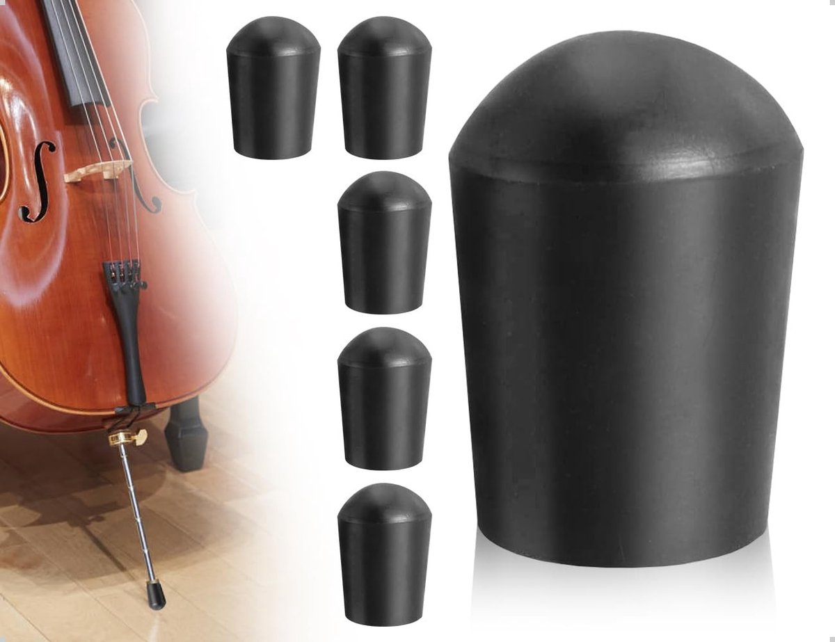Dailygoods - 5 Stuks Antislip Rubber Doppen voor Cello-Punten