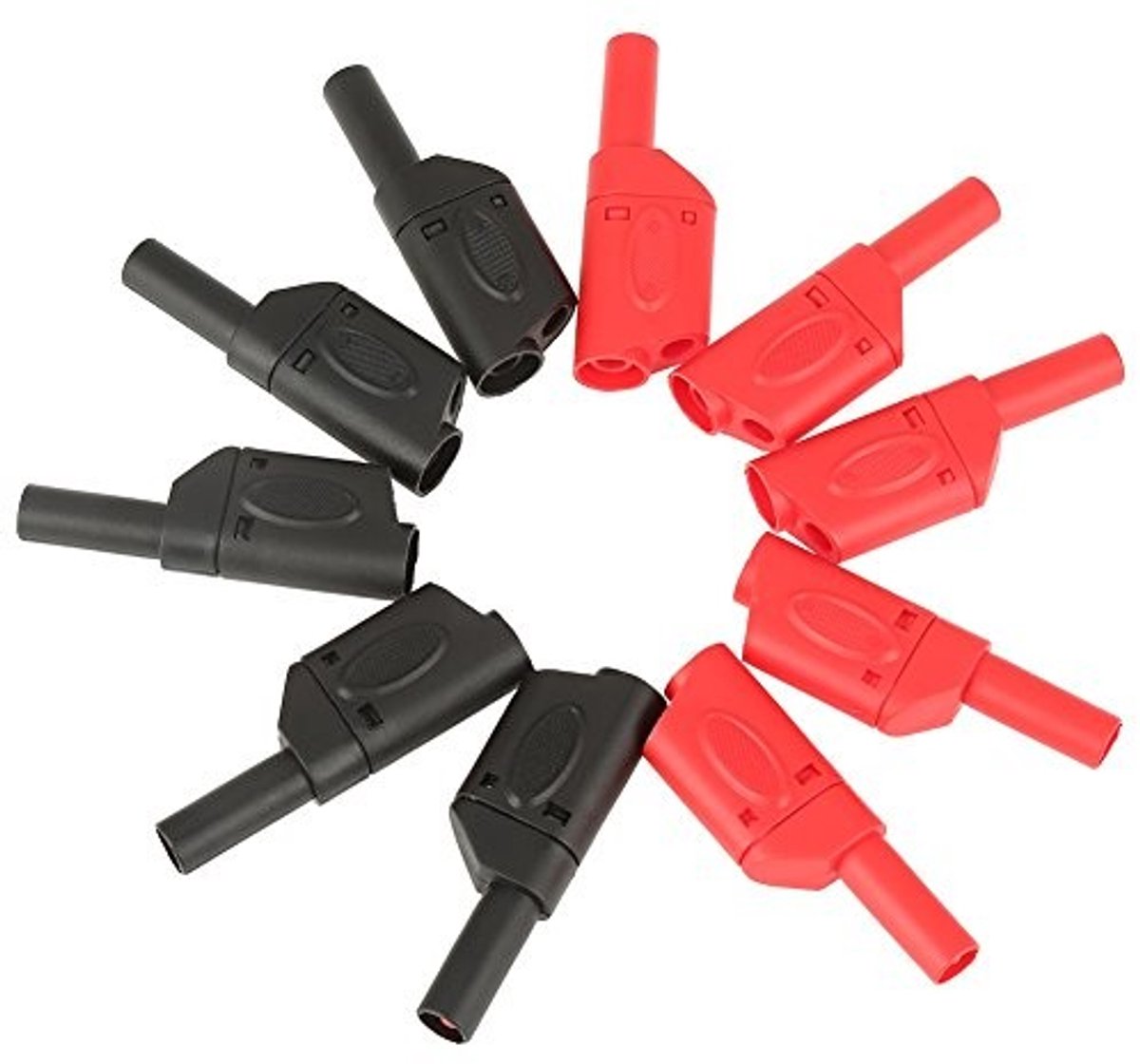 Dailygoods - Dailygoody - Veiligheid Geïsoleerde Stapelbare Banana Plug Connectoren - 10Pcs - Voor Elektronica - 4mm - Hoogwaardige Verbinding - Ideaal voor DIY - ..