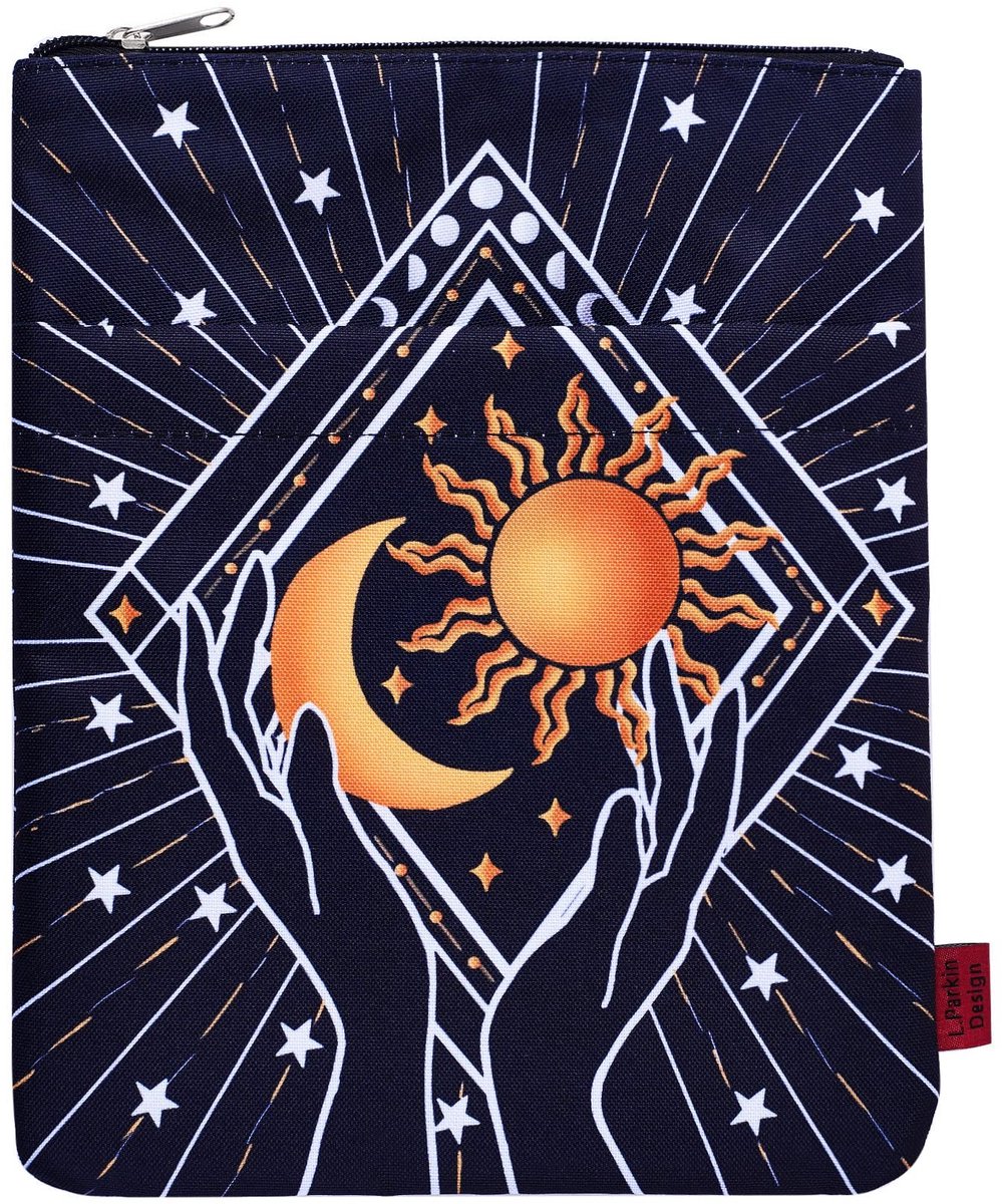 Dailygoody - Astrologie boekhoes - Rits voor paperbacks - 28 x 21,5 cm - Boekachtig cadeau - Katoenen canvas - Geschikt voor lezers - Multicolor