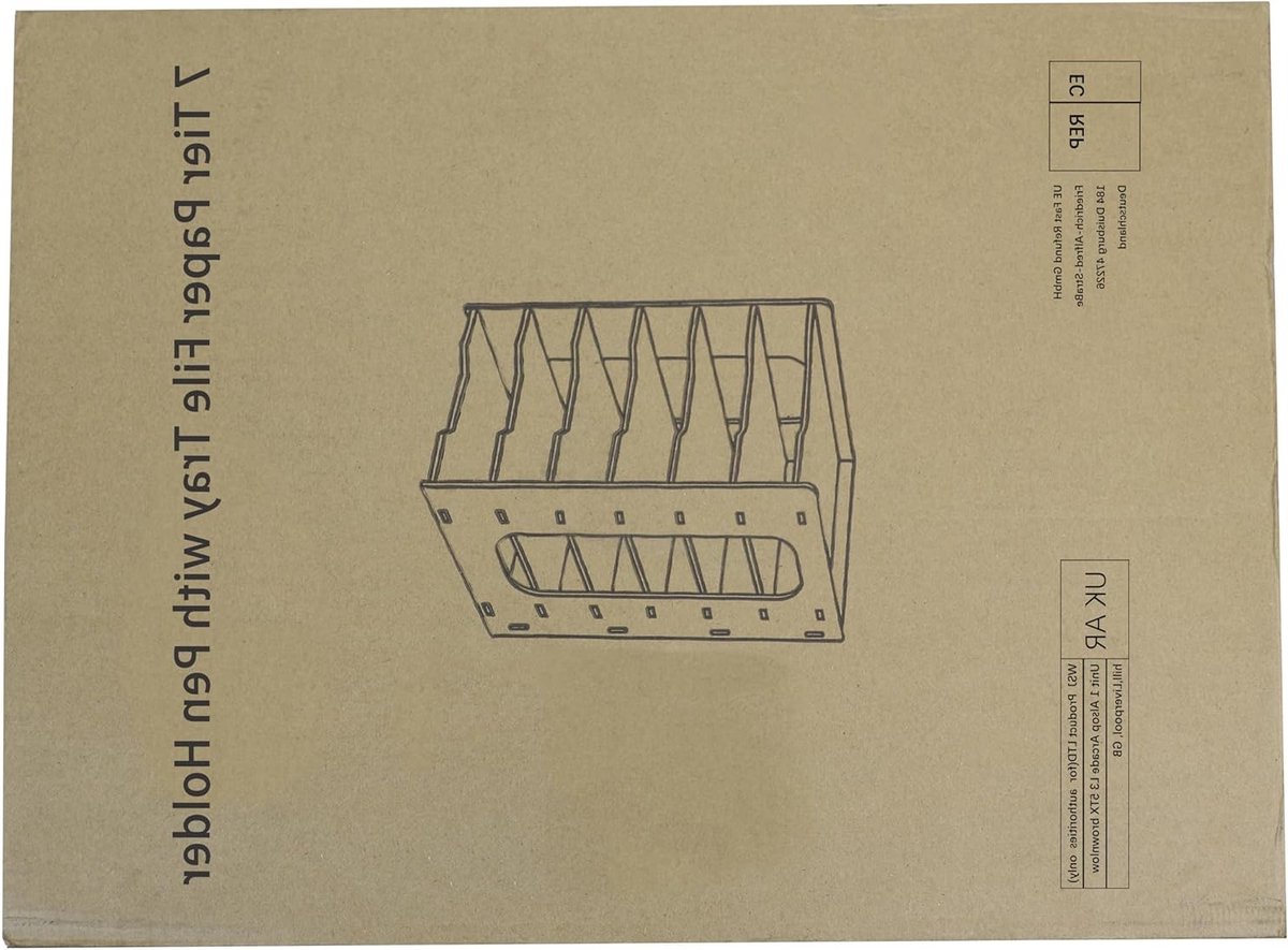 7-laags Papierlade Organiser met Pennenhouder voor Kantoor, Documentenhouder voor Thuis en School, A4 Desk Tidy, Ideaal voor Efficiëntie en Orde
