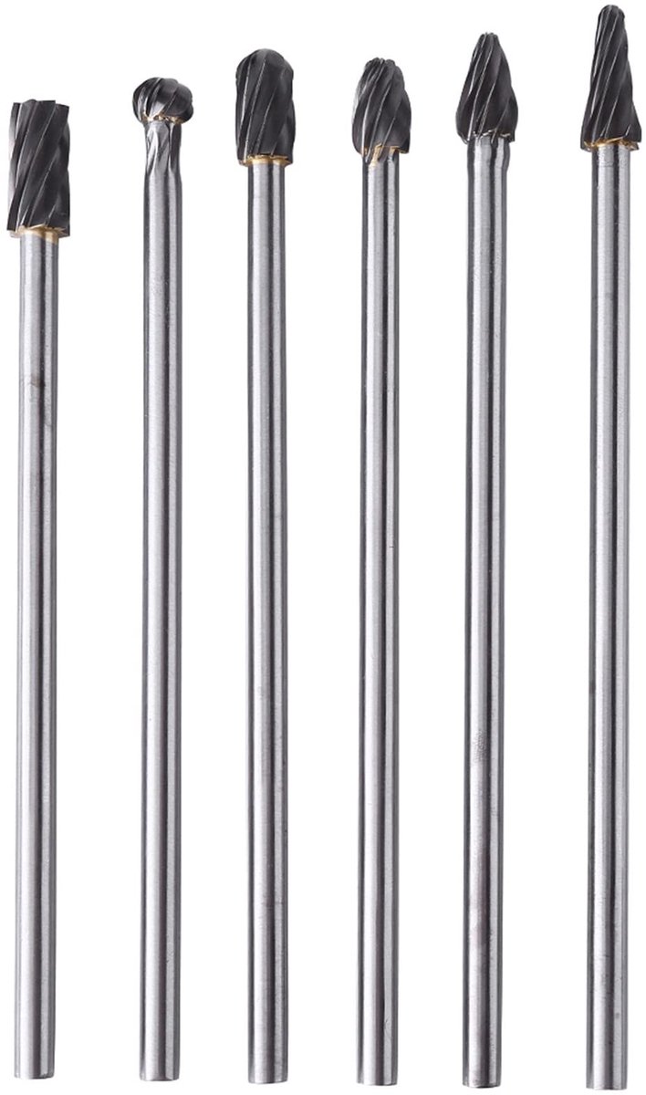 Dailygoody - Carbide Frezen Set - Roterende Gereedschappen - 6 Stuks - 6mm Snijkop - Perfect voor Boor- en Slijpmachines - Voor Precisiewerk