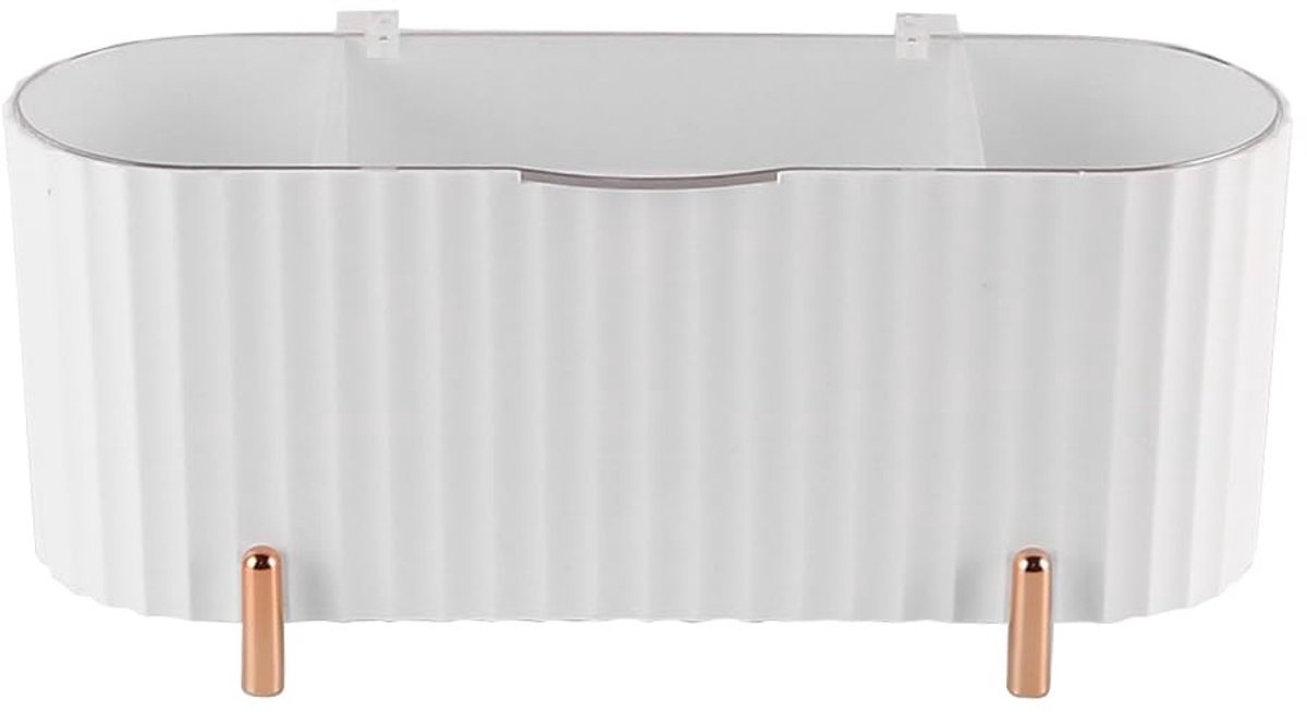 Dailygoody - Make-up organizer - Wattenschijfjeshouder - Elegante uitstraling - 3 compartimenten - Wattenstaafjeshouder - Cosmetica opbergdoos - Gesch..