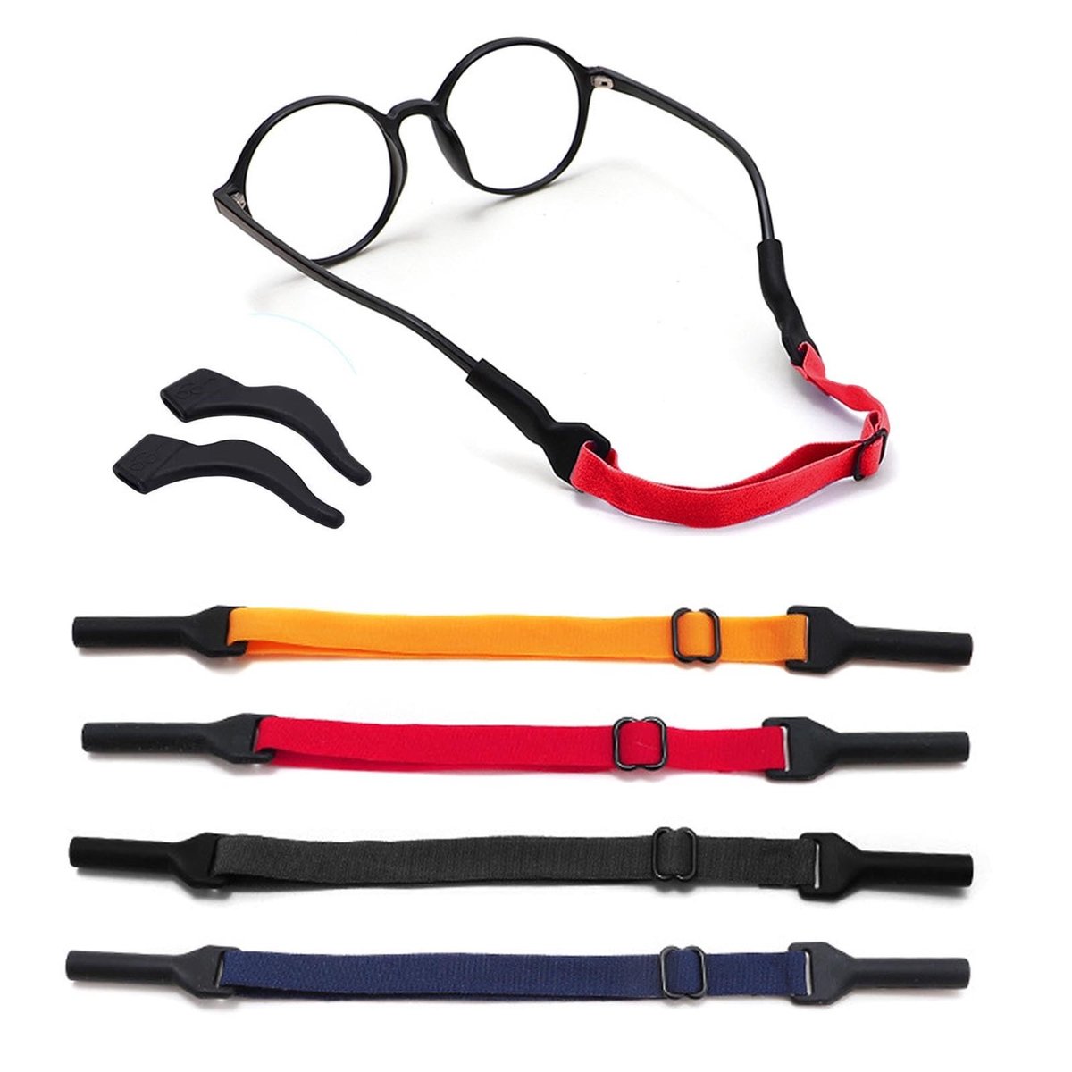 Dailygoody - Verstelbare brillenriem - Brillenhouder zonnebril riem - Comfortabel en duurzaam - 4 kleuren - Oogbrillenhouders - Geschikt voor mannen v...
