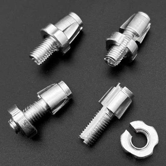 Dailygoody - Fietsremkabel-afstelmoer - Zilveren aluminium - Voor mountainbikes en racefietsen - 4 stuks - M7 afstelschroef voor fietsremgrepen — afbeelding 4