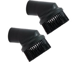 2 stuks - Plumeau opzetborstel stofzuiger - Stofzuiger Plumeau - Geschikt voor Miele en 35mm buizen - Voor Meubels, Plinten, Gordijnen - niet draaibaar - zwart