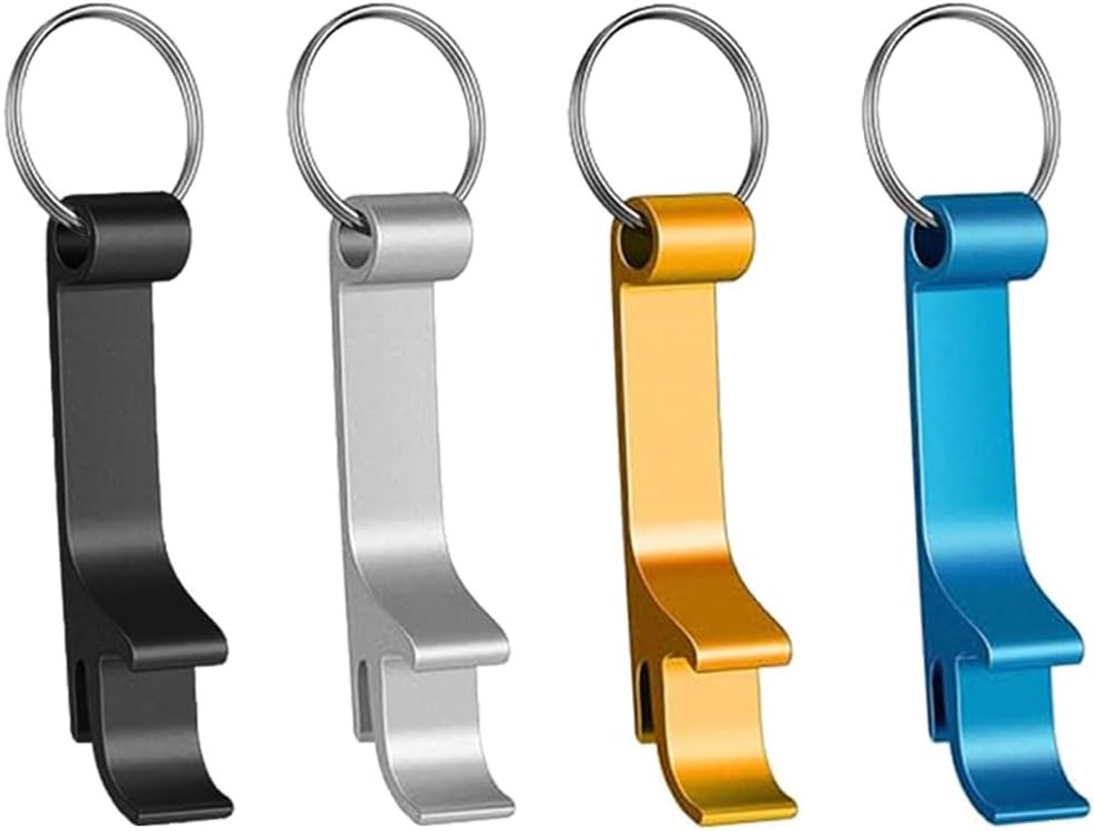 Set van 4 gekleurde aluminium blikopeners - praktische accessoires voor feesten, bijeenkomsten en keukengebruik