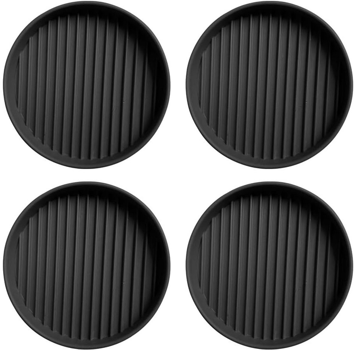 Set van 4 ronde antislip rubberen meubelonderzetters 5x5 cm voor bescherming van hardhoute