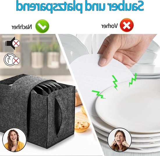 Praktische Plate Holder voor Motorhome en Caravans - Felt Camping Tafelgerei Opbergoplossing voor 8 Borden, Ideaal voor Boot en Keuken Accessoires — afbeelding 4