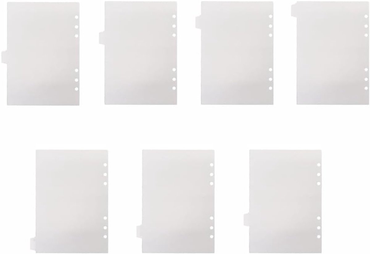 A5 Paginascheiders voor 6 Ring Map, Plastic Index Bladen, Insteekbare Planner Tabs en Losbladige Accessoire