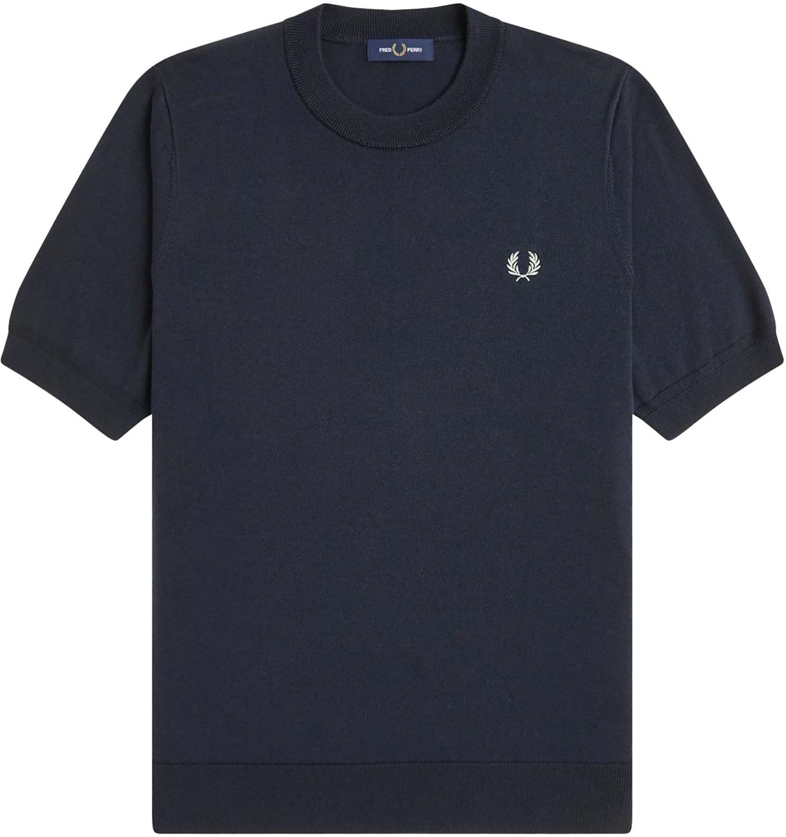 Fredperry T-Shirt Fp Cotton Knitted T-Shirt Fashion Wear Volwassen Blauw