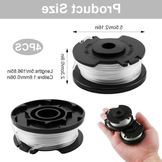 4 stuks reservedraadspoelen voor grastrimmer, nylondraad 1,6 mm x 5 m, geschikt voor accu trimmers en tuinonderhoud — afbeelding 5