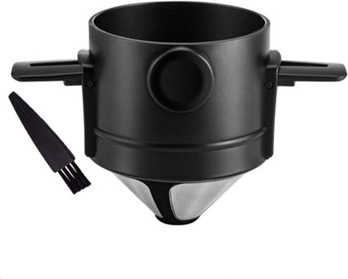 Giet over koffiezetapparaat 1-2 kopjes herbruikbare kegelfilter koffiedruppelfilter