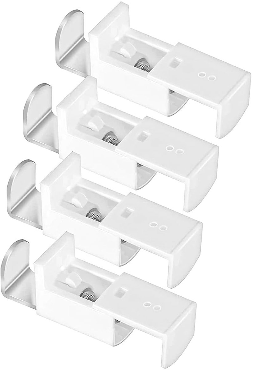 Dailygoods - Set van 4 Geplooide Blind Vastklemmen zonder Boren