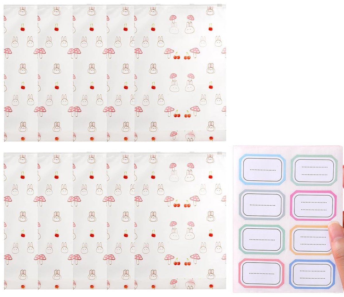 Dailygoods - Dailygoody - Babyspullen - Transparante Zakjes - Grote Capaciteit - 10 Stuks - Hermetische Sluiting - Ideaal voor Pasgeborenen - 35 x 24 cm