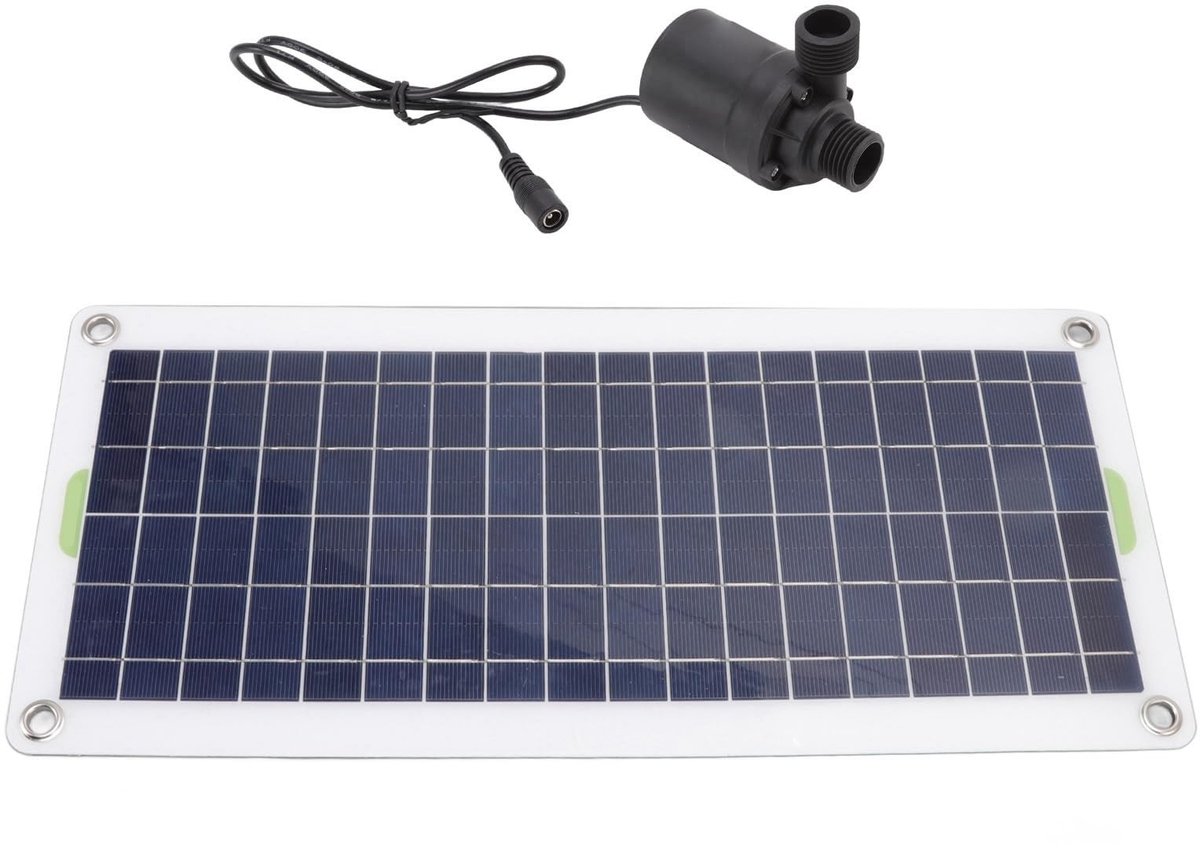Dailygoods - Zonnepaneel Waterpomp Set - Efficiënte Fontein Pomp - 30W capaciteit - Tuin en Vijver - Duurzame wateroplossing - Voor buitengebruik - Fo