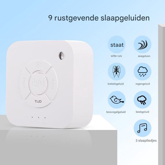 TOVBMUP White Noise Machine - Witte Ruis - Slaaptrainer - Baby/Kinderen - Slaaphulp - Muziekdoosje van Tovbmup — afbeelding 3