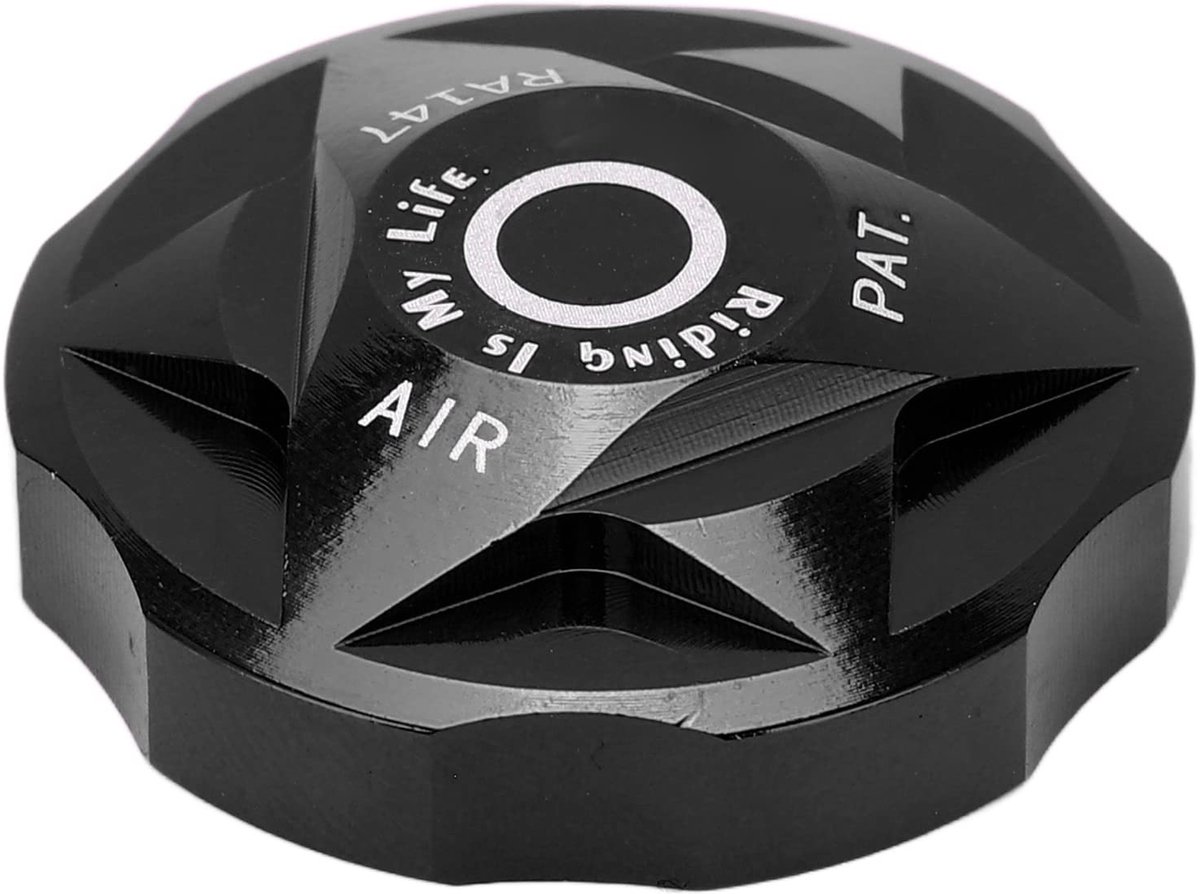 Dailygoods - Dailygoody - Voorvork Accessoire - Aluminium Luchtkamer Cover - Verende Vork Lucht Gas Ventieldop - Zwart - Fietsaccessoire - Fietscomponenten -