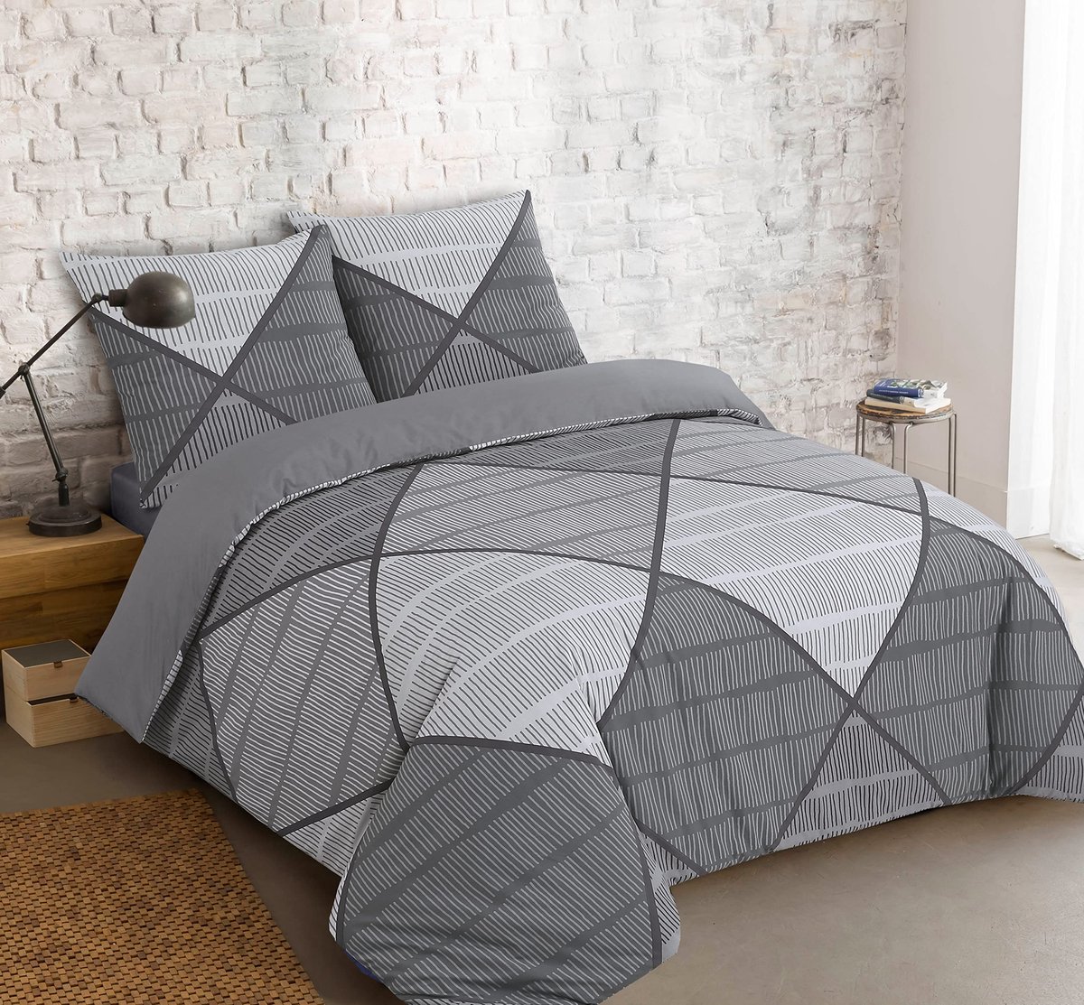 Dailygoods - Dailygoody - Dekbedovertrekset - Grijs - 100% Katoen - 240x220cm - Inclusief Kussenslopen - Ondersteunt een Gezonde Slaap