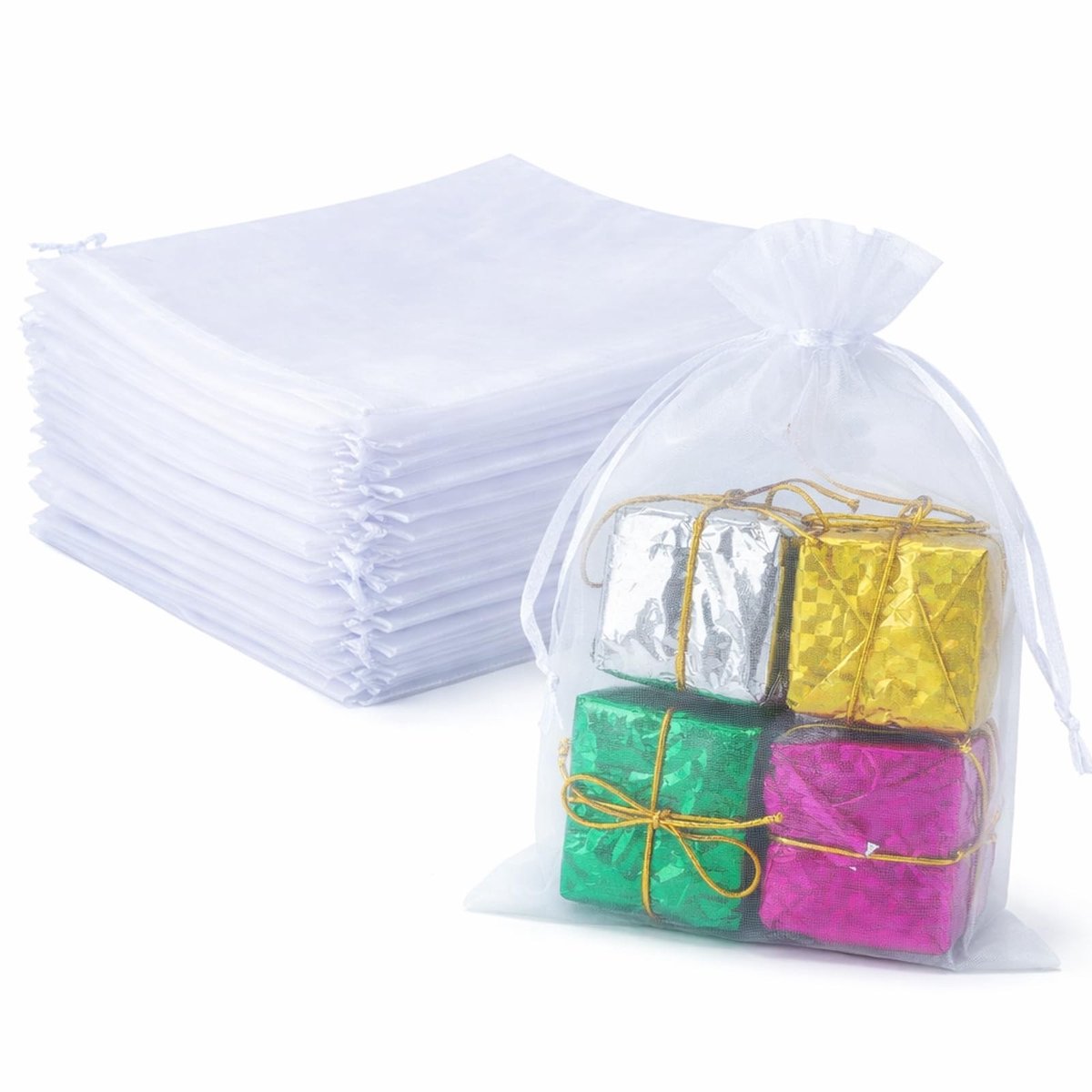 Dailygoods - Dailygoody - Organza zakjes - Geschenktasje - 50 stuks - Kleine geschenkzakjes - Perfect voor bruiloft en snoepjes - 13 x 18 cm - Voor sieraden en meer