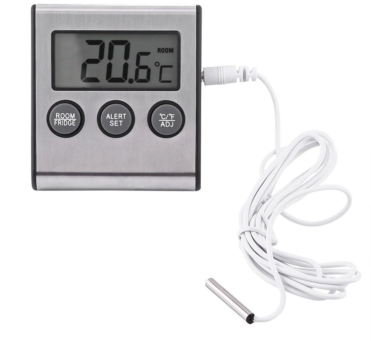 Dailygoods - Dailygoody - Digitale Koelkastthermometer - Groot LCD Display - Alarm voor Hoge en Lage Temperaturen - Nauwkeurige Metingen - Temperatuurmeter - Gesch..