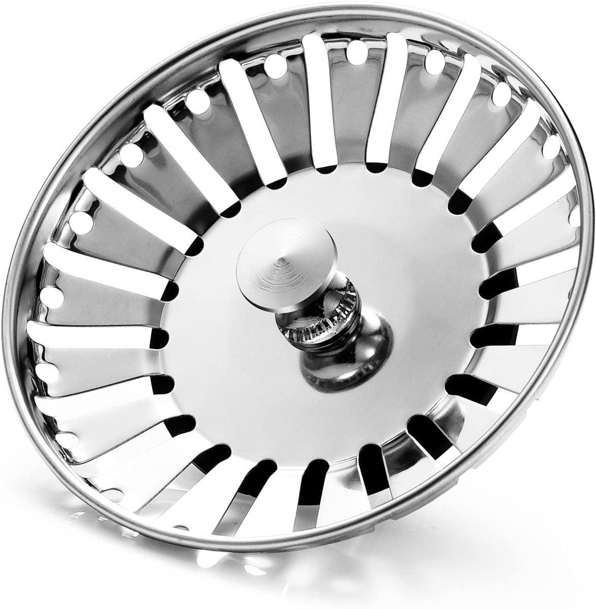 Vervangende RVS Afvoerplug voor Keuken - 84mm Filter voor Voedsel en Haar, Geschikt voor Afvoer met Diameter 84-85.3mm