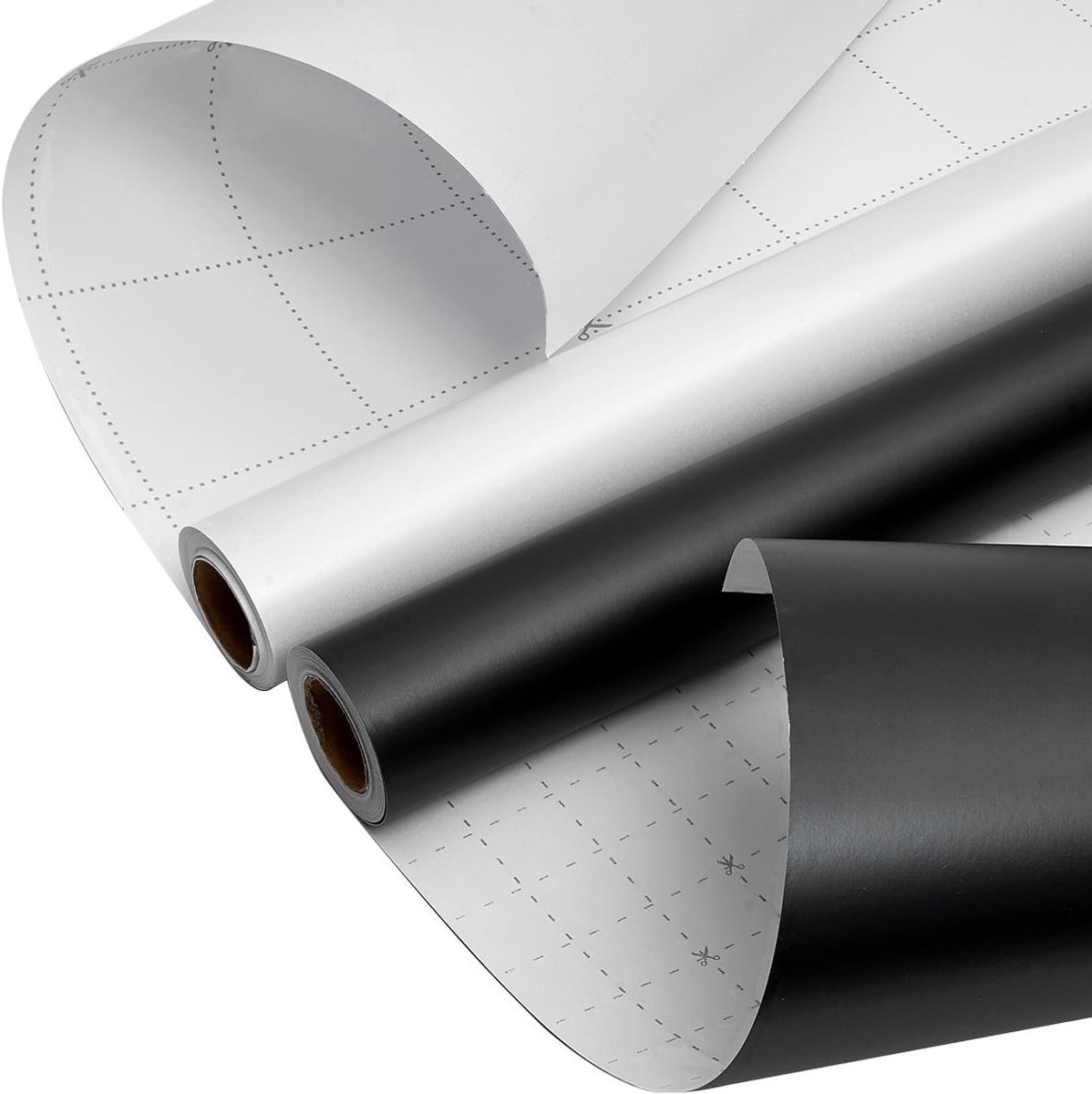 Verpakkingspapier in Zwart en Wit - 2 Rollen van 43cm x 8m voor Verjaardags- en Feestcadeaus, Perfect voor Bruiloften en Kerstmis