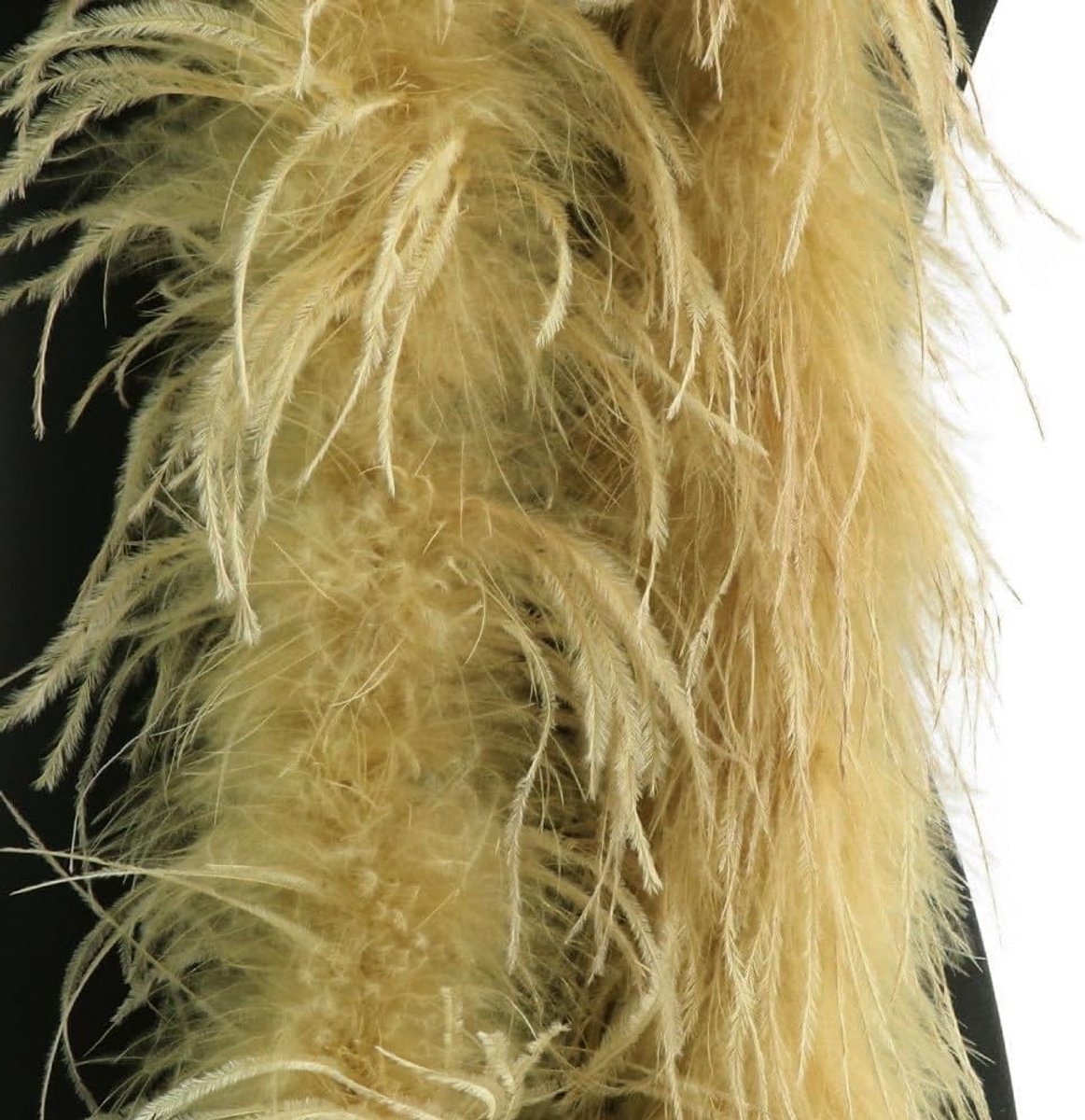 2 meter lange struisvogel veren boa met strepen - feestaccessoire voor carnaval, Halloween en kostuumfeest