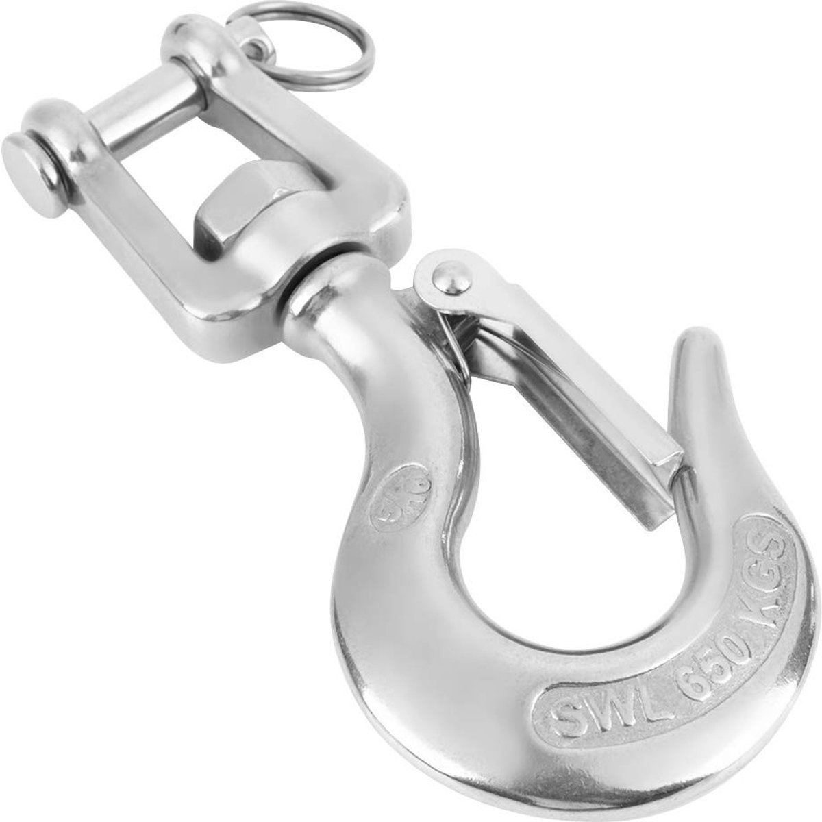 Dailygoods - Dailygoody - Swirl Load Hook - 304 Rvs - 360° Draaibaar - Veiligheidshaken - 650 kg - Geschikt voor diverse projecten - Robuust en duurzaam