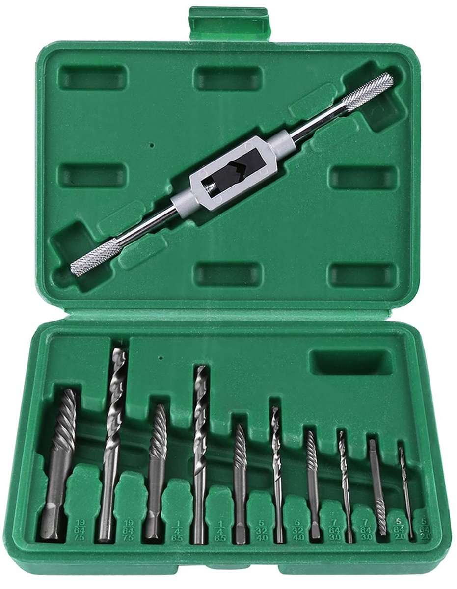 Dailygoods - Dailygoody - Set van 11 schroeftrekkers - Voor het verwijderen van beschadigde schroeven - Hoogwaardige kwaliteit - Geschikt voor M3-M12 - Perfect voo