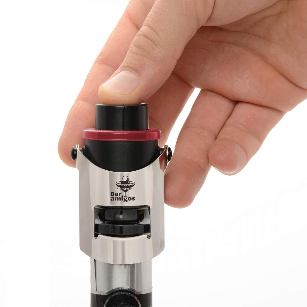 Dailygoods - Champagne Drukstop - Preserver voor Mousserende Wijn - Bewaart Versheid - Rood - Sluiting voor Flessen - Handig voor Thuisgebruik