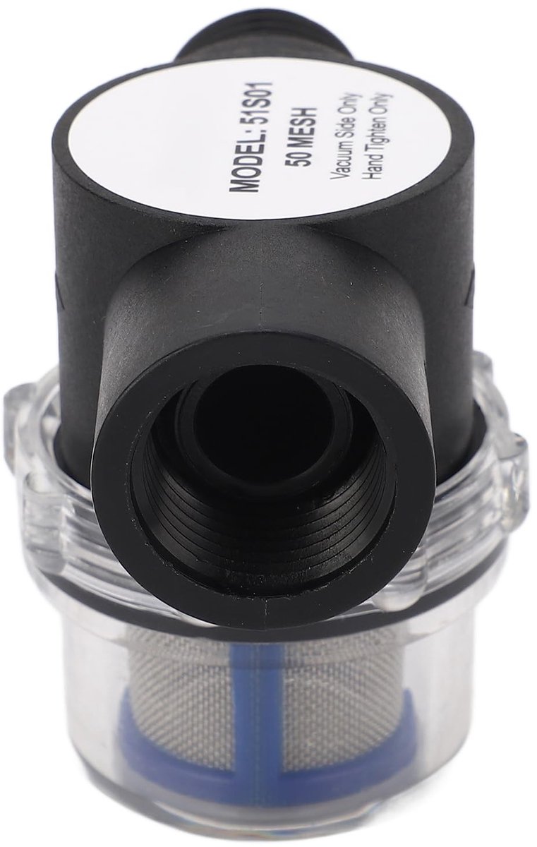 Dailygoody - Inline waterfilter - 1/2 inch - Vrouwelijke aansluiting - Kunststof constructie - Geschikt voor schepen en campers - Zeef 50 gaas